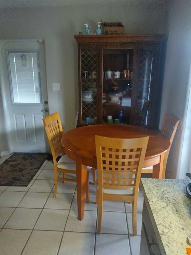 view of tiled dining area