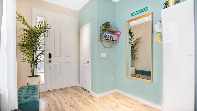 entryway featuring light hardwood / wood-style floors