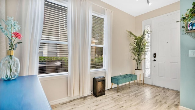 entryway with light wood-type flooring