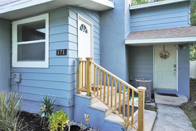 entrance to property with cooling unit