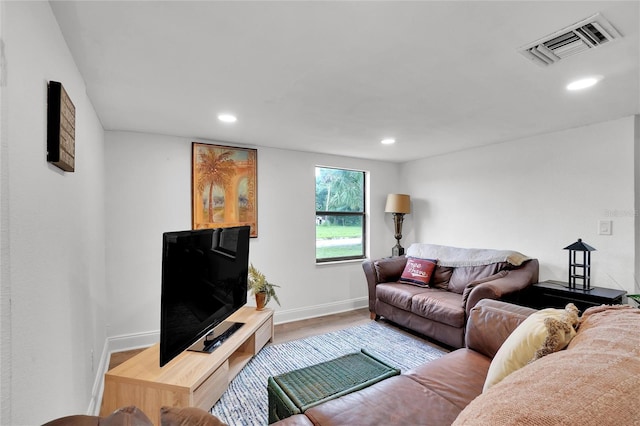 living room featuring wood-type flooring