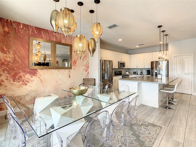 dining room with sink