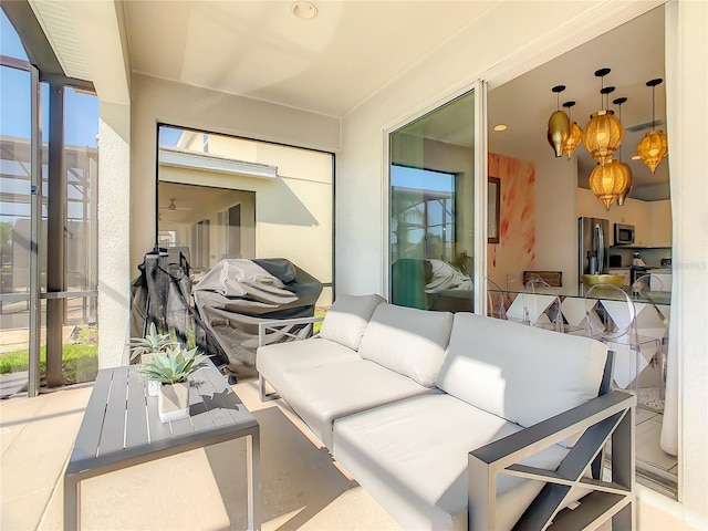 view of patio featuring outdoor lounge area