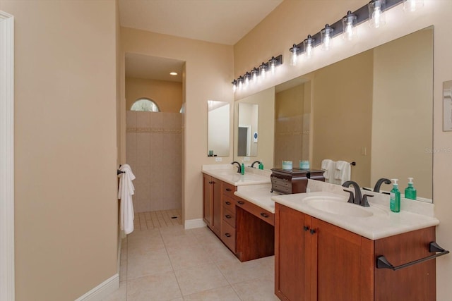 bathroom featuring tile patterned floors and vanity