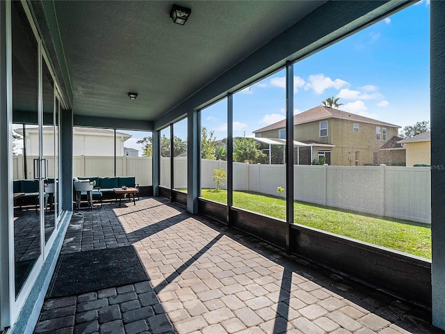 view of unfurnished sunroom