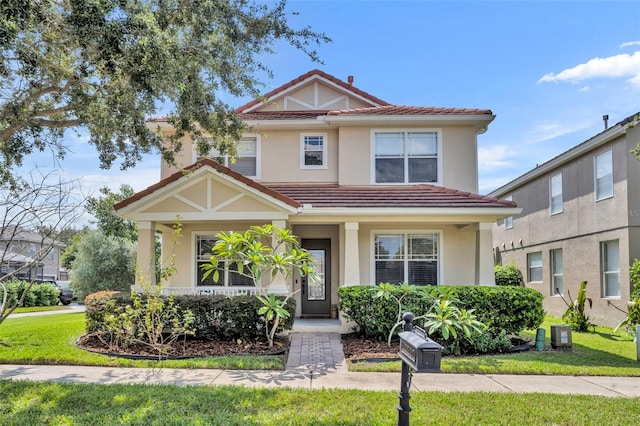 view of front of house featuring a front yard