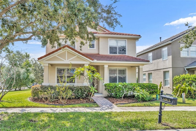 view of front of house featuring a front yard