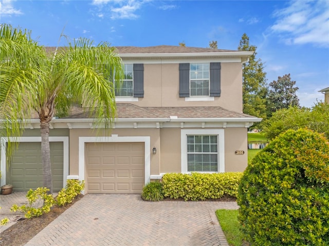 view of front of house with a garage