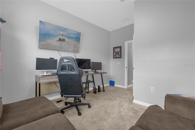 view of carpeted office