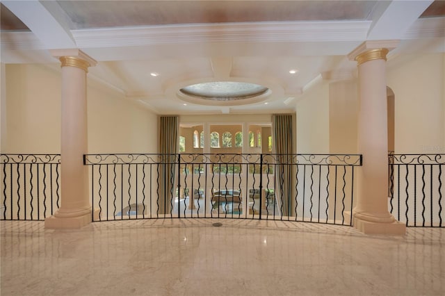 corridor with ornamental molding