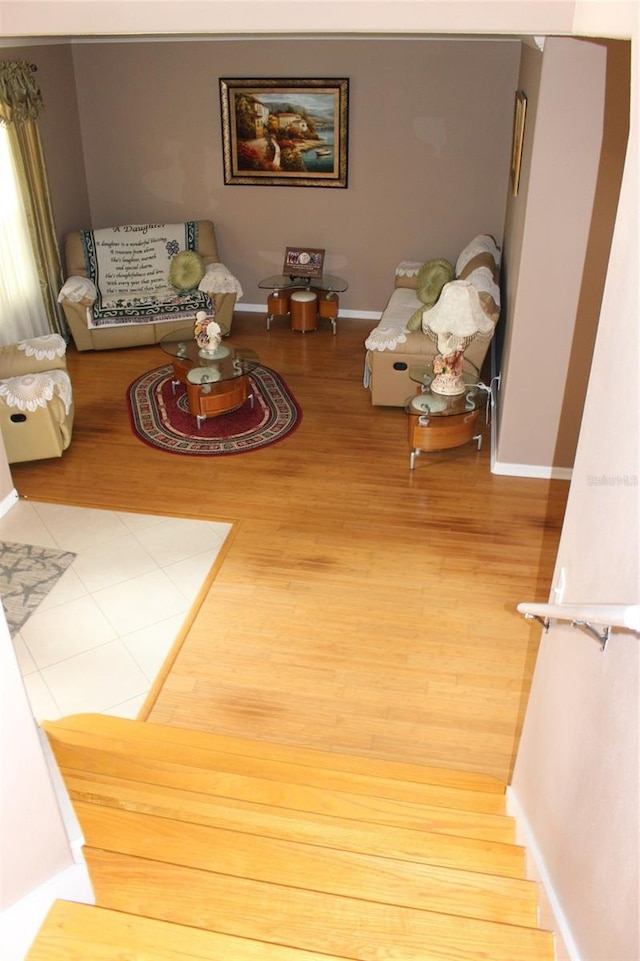 living room featuring wood-type flooring