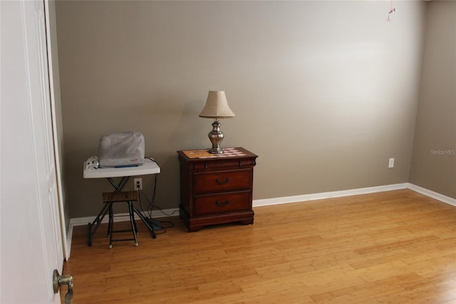 interior space with light hardwood / wood-style floors