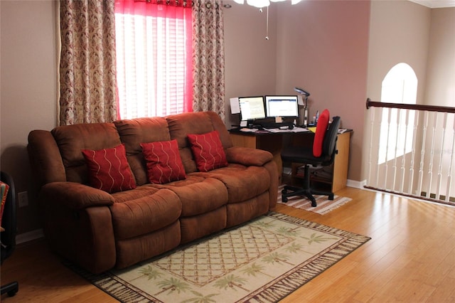 living room featuring hardwood / wood-style floors