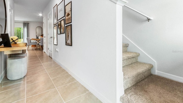 interior space featuring tile patterned flooring