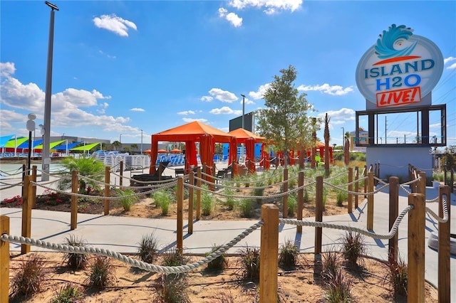 view of playground with a gazebo