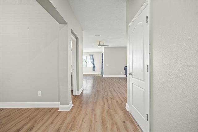 hall featuring light wood-type flooring