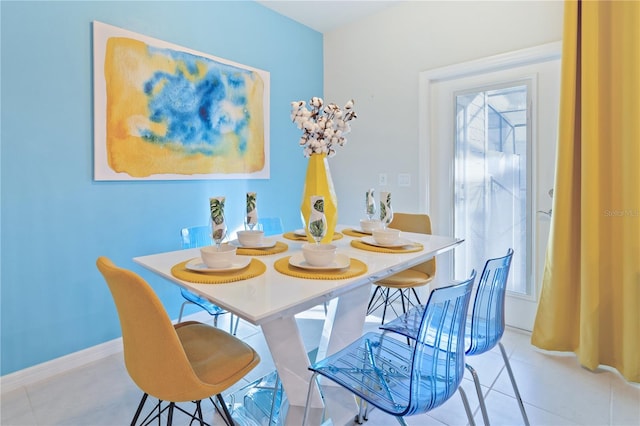 view of tiled dining room