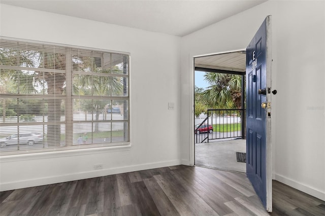 entryway with dark hardwood / wood-style floors