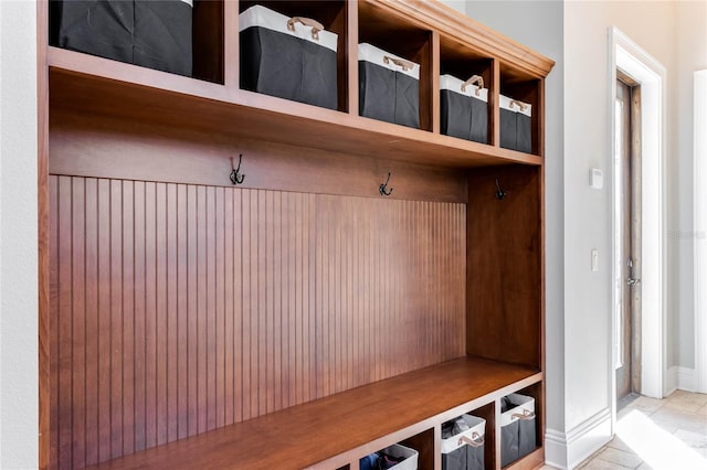 mudroom featuring light tile patterned floors