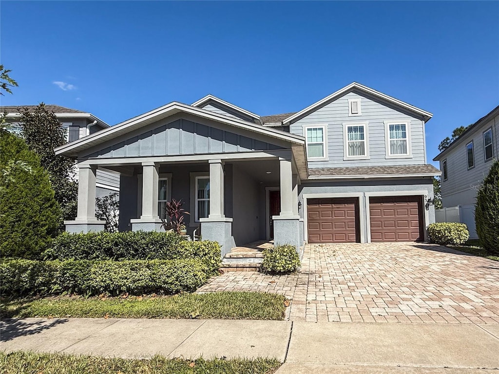 view of front of home featuring a garage