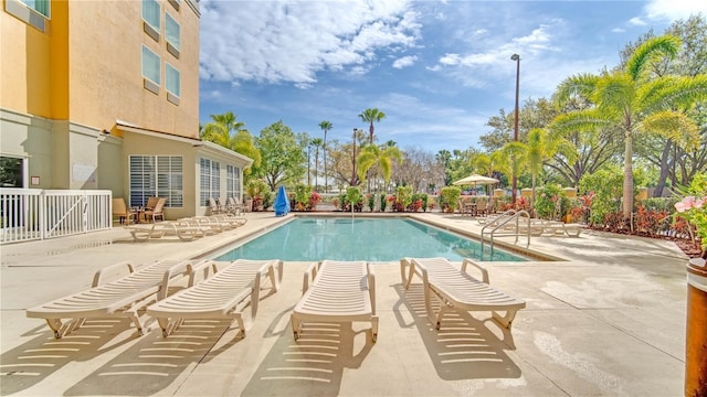 view of pool with a patio area