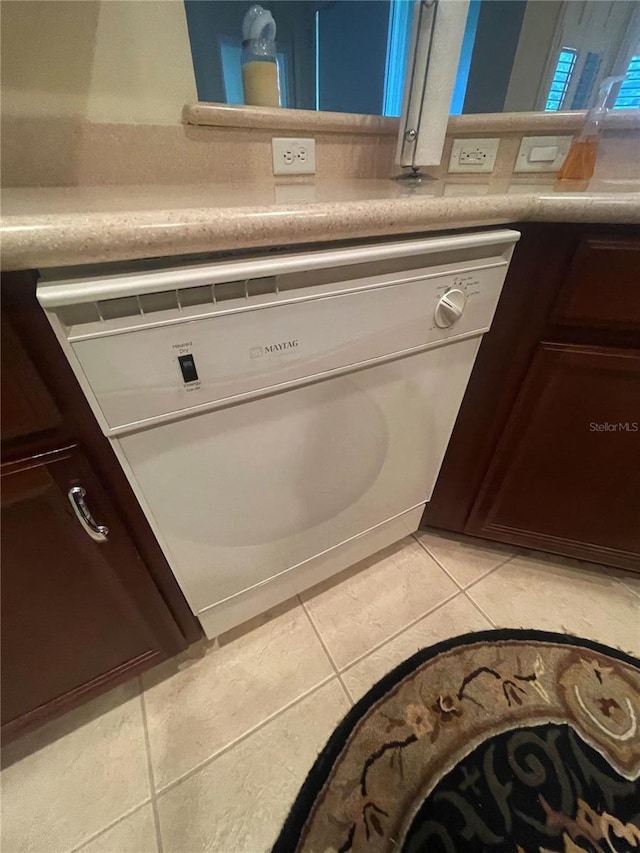 room details with dishwasher and dark brown cabinets