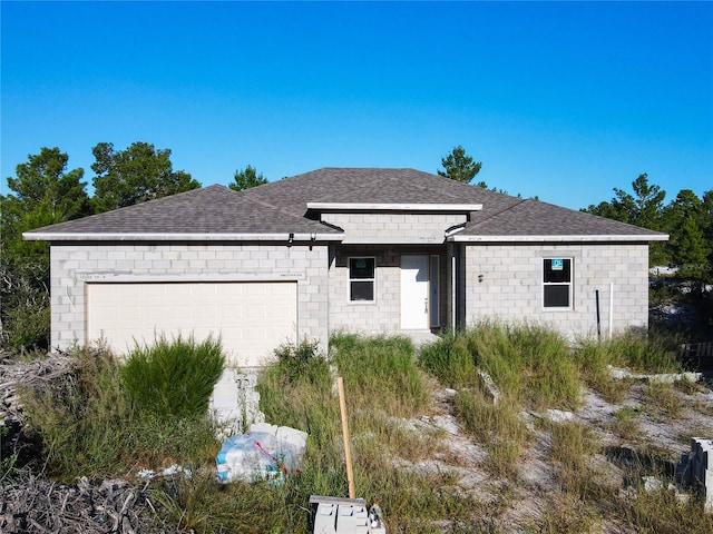 view of front of house with a garage