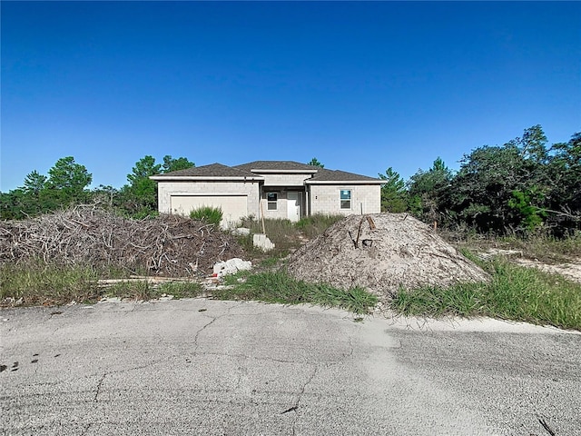 view of front of home with a garage