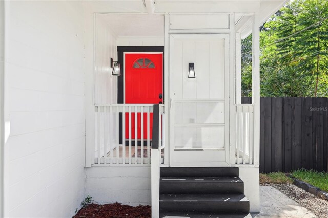 view of doorway to property