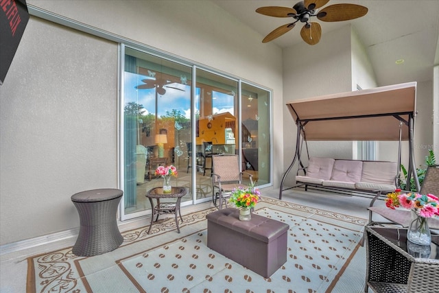 view of patio / terrace featuring outdoor lounge area and ceiling fan