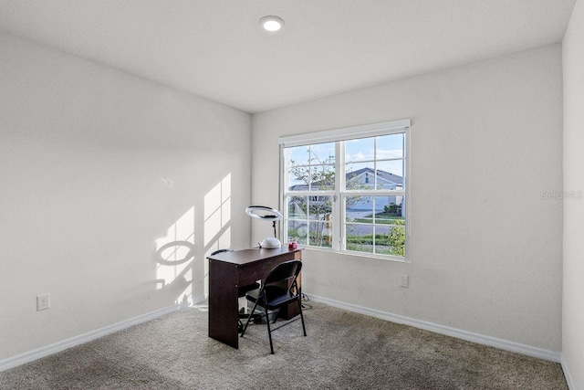 view of carpeted office