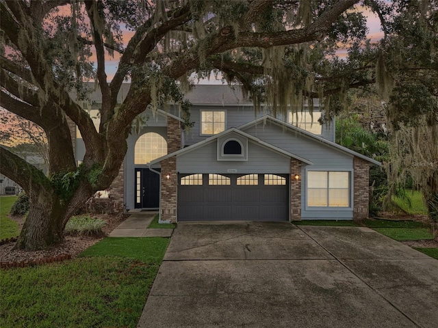 view of front of home with a garage