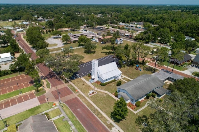 aerial view with a forest view