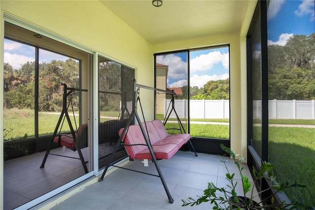 sunroom with plenty of natural light