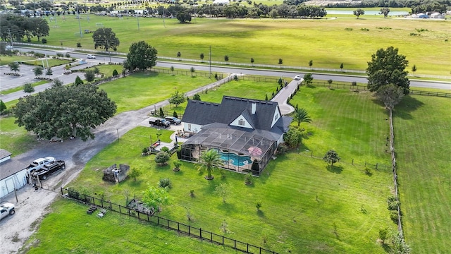 bird's eye view featuring a rural view