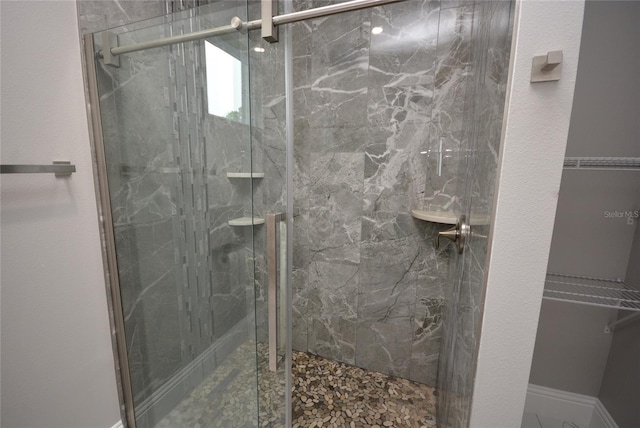 bathroom featuring walk in shower