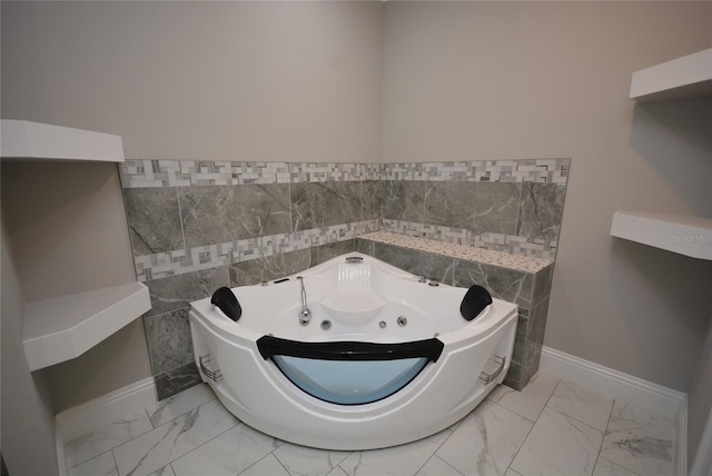 bathroom featuring a washtub