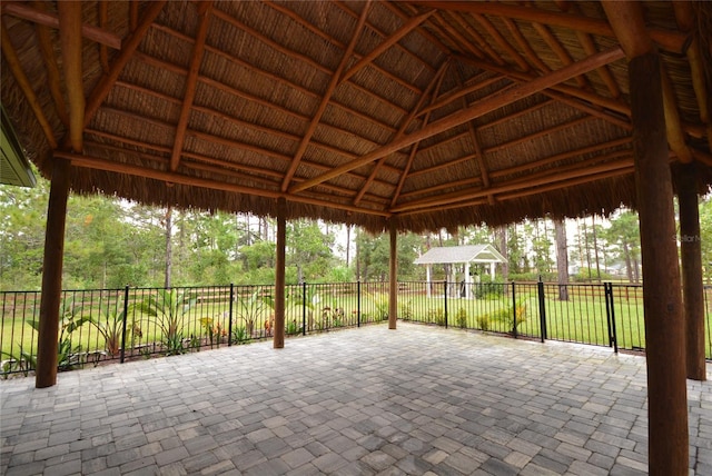 view of patio / terrace with a gazebo