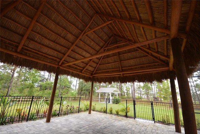 view of patio with a gazebo