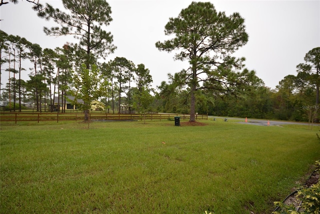 view of yard with a rural view