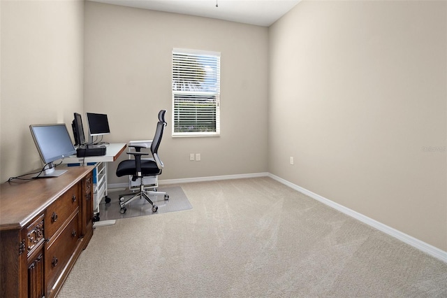 office featuring light carpet