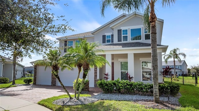 view of front of house featuring a garage