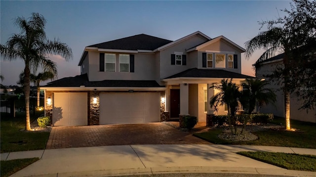 view of front of house featuring a garage