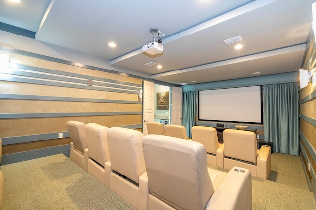 view of carpeted cinema room