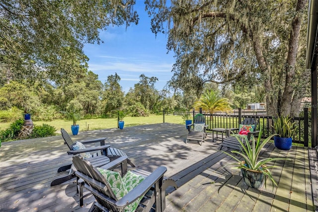 view of patio with a deck