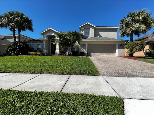 view of front of home with a front lawn