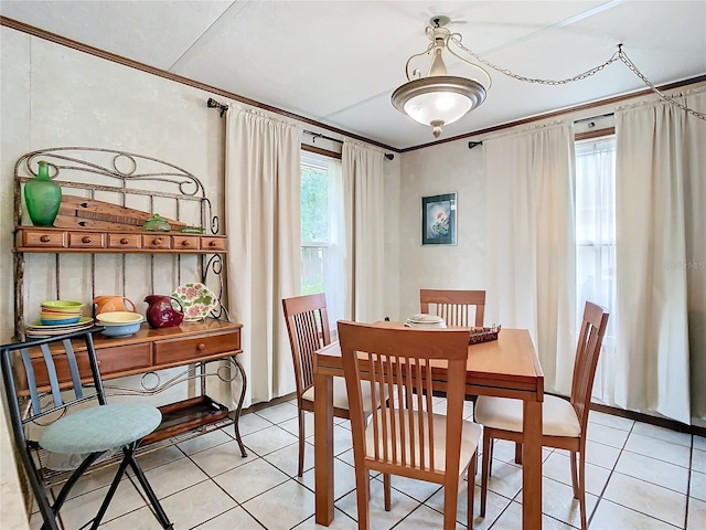 view of tiled dining space