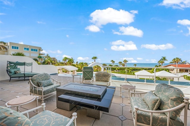 view of patio / terrace featuring an outdoor living space