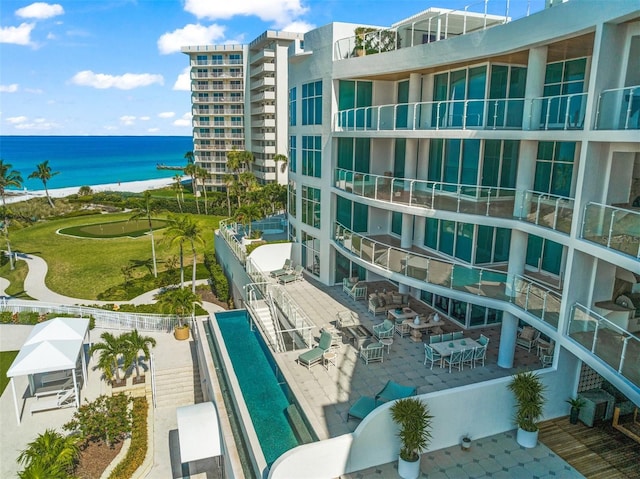 balcony with a water view