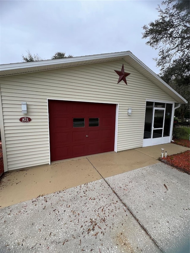 view of garage